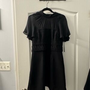 Alice & Trixie Black Mini Dress with Lace Detail